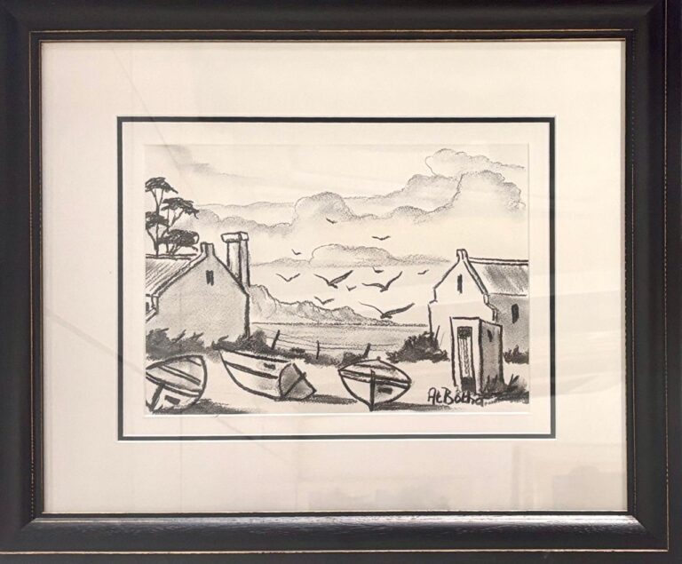 Charcoal  Painting titled (c) Landscape