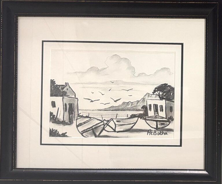 Charcoal  Painting titled (c) Landscape