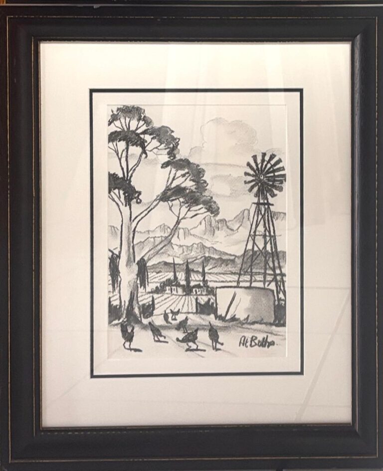 Charcoal  Painting titled (c) Landscape