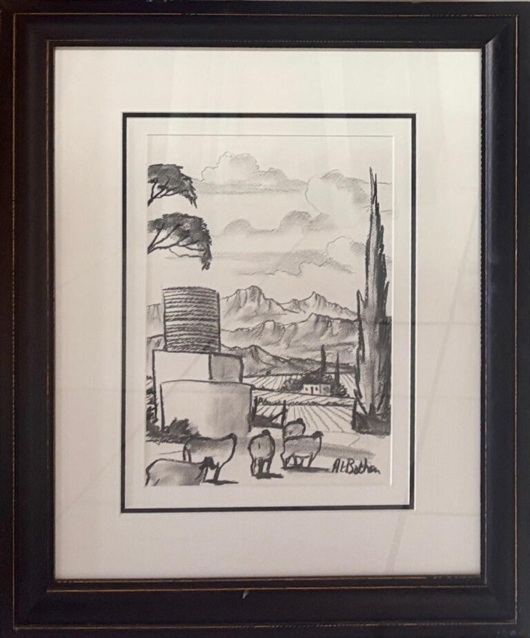 Charcoal  Painting titled (c) Landscape