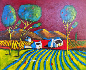 {je_artwork_artwork_medium_id}  {je_artwork_artwork_category_id} titled Cottage in a landscape