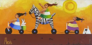 {je_artwork_artwork_medium_id}  {je_artwork_artwork_category_id} titled Hobbel-zebra u/f