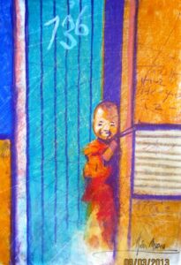 {je_artwork_artwork_medium_id}  {je_artwork_artwork_category_id} titled At door 736