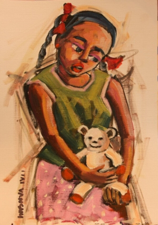 {je_artwork_artwork_medium_id}  {je_artwork_artwork_category_id} titled Girl with Bear @