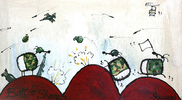 {je_artwork_artwork_medium_id}  {je_artwork_artwork_category_id} titled Battlesheep U/F