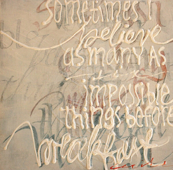 {je_artwork_artwork_medium_id}  {je_artwork_artwork_category_id} titled Impossible – Alice U/f