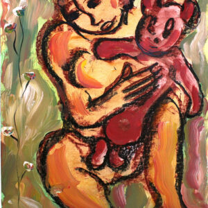 Woman with teddy bear
