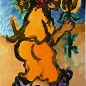 Man with sunflower