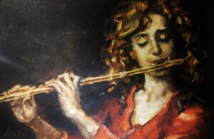 {je_artwork_artwork_medium_id}  {je_artwork_artwork_category_id} titled Flute player