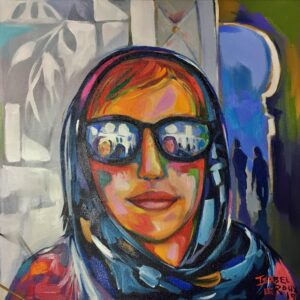 {je_artwork_artwork_medium_id}  {je_artwork_artwork_category_id} titled Woman with glasses