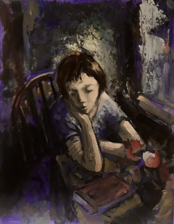 {je_artwork_artwork_medium_id}  {je_artwork_artwork_category_id} titled Girl sitting