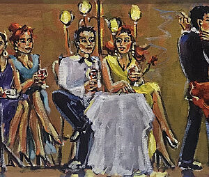 Anton Gericke, Celebration in restaurant. South African Art, Alice Art Gallery