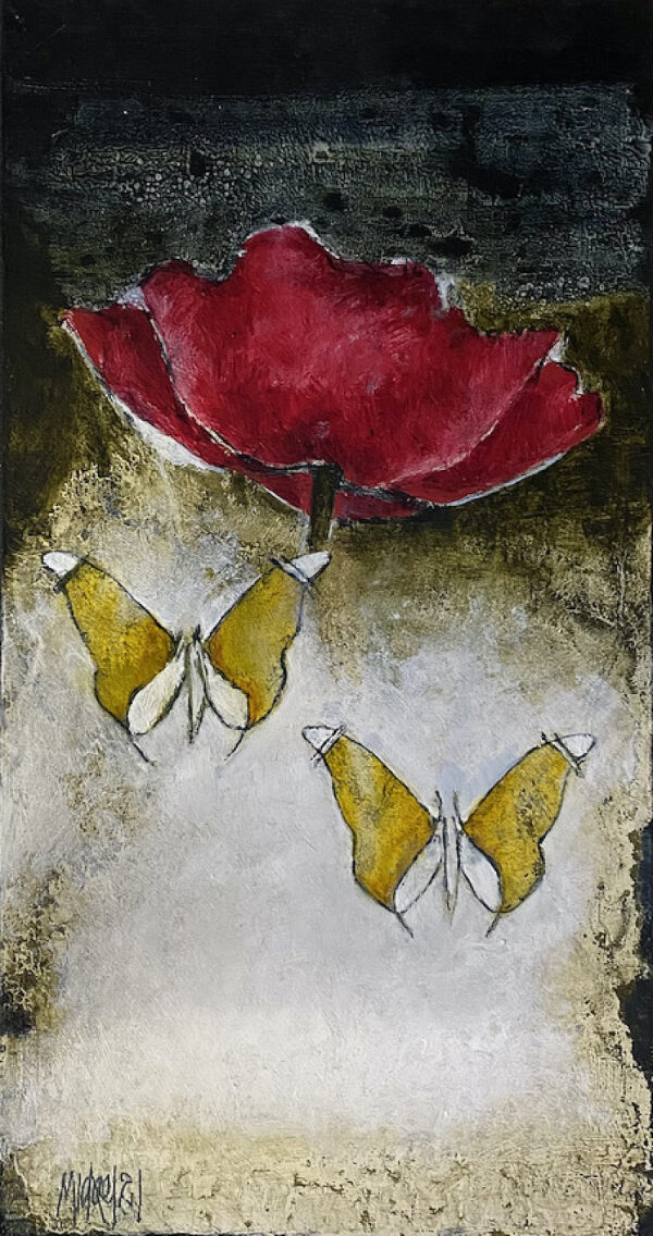{je_artwork_artwork_medium_id}  {je_artwork_artwork_category_id} titled 2 Skoenlappers en Papawer