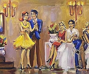 Anton Gericke, Celebration in restaurant. South African Art, Alice Art Gallery