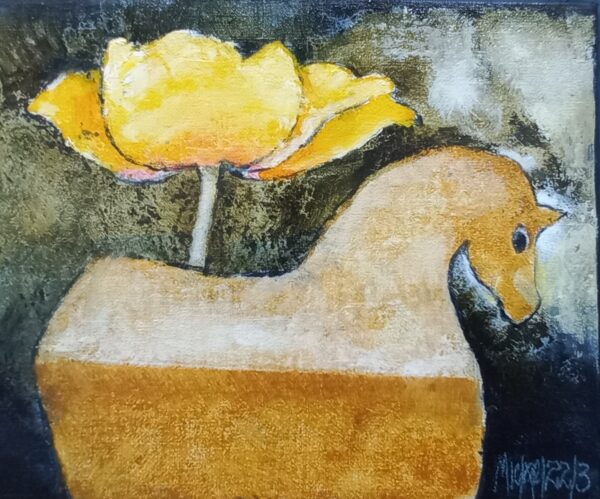 {je_artwork_artwork_medium_id}  {je_artwork_artwork_category_id} titled Perdtjie in Oker