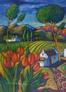 {je_artwork_artwork_medium_id}  {je_artwork_artwork_category_id} titled Red Tulips