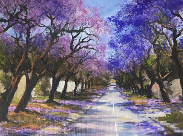 {je_artwork_artwork_medium_id}  {je_artwork_artwork_category_id} titled Jacarandas