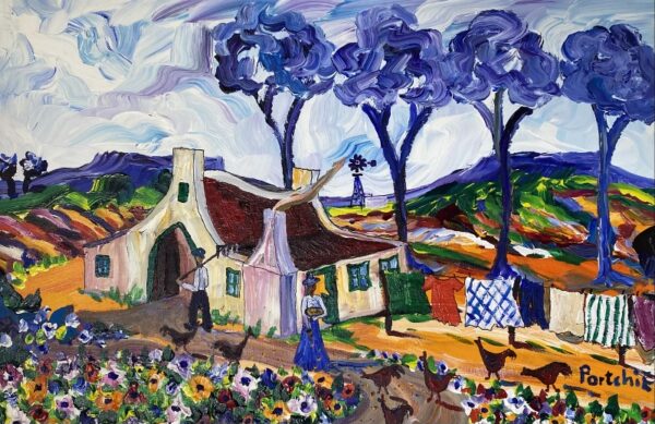 {je_artwork_artwork_medium_id}  {je_artwork_artwork_category_id} titled c Chickens in Landscape