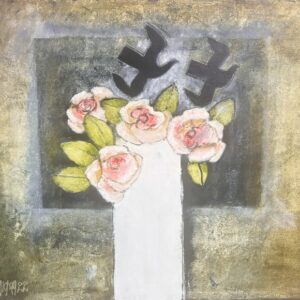 Two doves and roses - Twee duiwe en rose