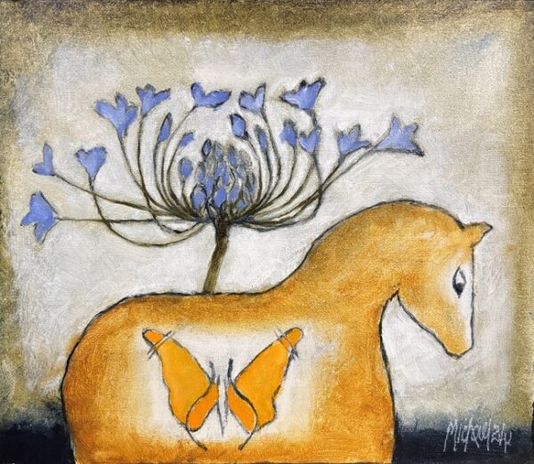 {je_artwork_artwork_medium_id}  {je_artwork_artwork_category_id} titled Blue agapanthus / Windblom blou