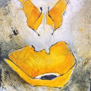 Butterfly and poppy in yellow / Twee in geel