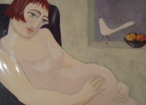 {je_artwork_artwork_medium_id}  {je_artwork_artwork_category_id} titled Pregnant & Bird
