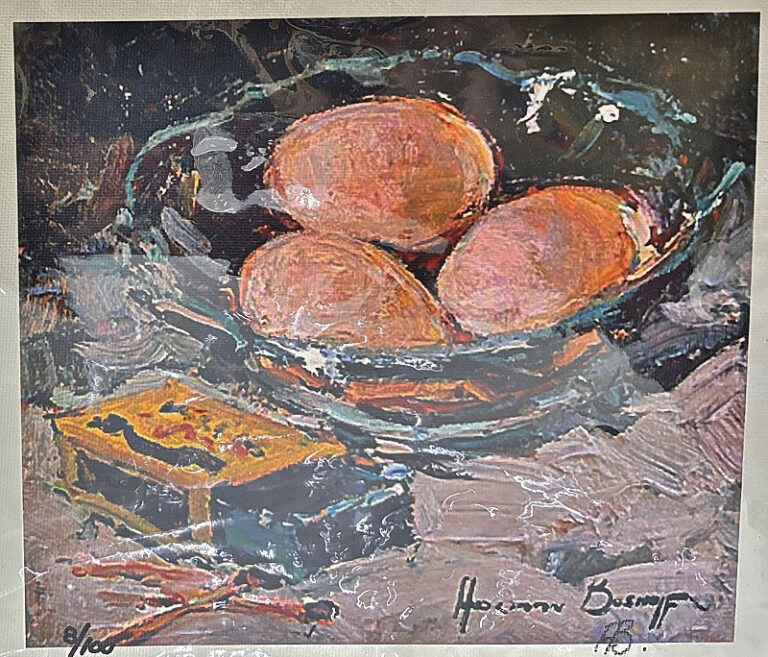 Canvas print  Painting titled Eggs in nest