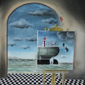 Painting on easle