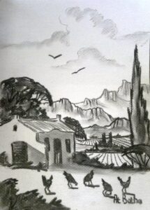 {je_artwork_artwork_medium_id}  {je_artwork_artwork_category_id} titled Farm Scene