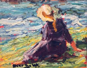 {je_artwork_artwork_medium_id}  {je_artwork_artwork_category_id} titled Woman in purple dress