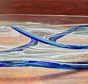 Free Form vessel - Clear/raised blue lines