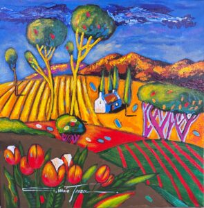 {je_artwork_artwork_medium_id}  {je_artwork_artwork_category_id} titled Tulip Landscape