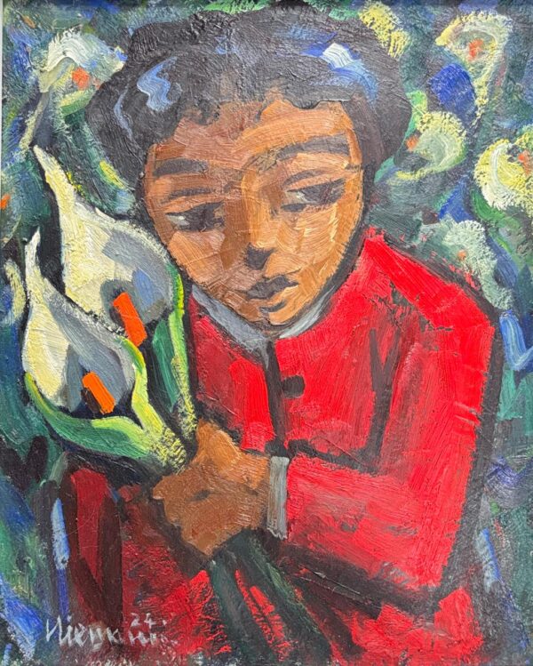 {je_artwork_artwork_medium_id}  {je_artwork_artwork_category_id} titled Arum lillies