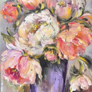 Peony's in pot