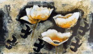{je_artwork_artwork_medium_id}  {je_artwork_artwork_category_id} titled Poppies & doves