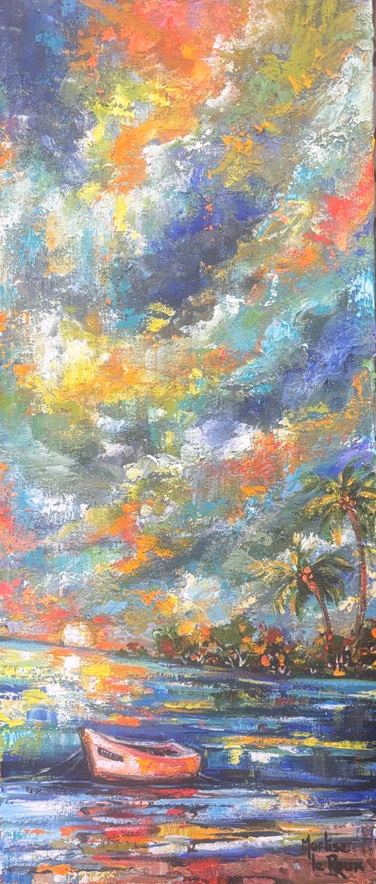 Acrylic on stretched canvas  Painting titled Seascape