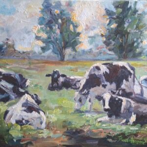 Annalie Hertzog Alice Art Gallery, South African Art, Cattle in a landscape