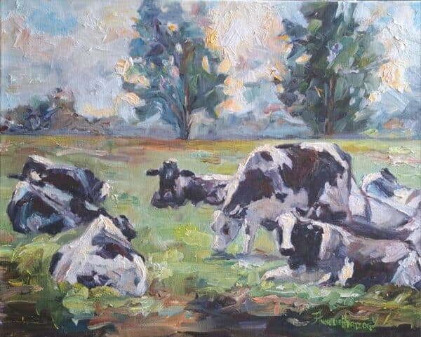 {je_artwork_artwork_medium_id}  {je_artwork_artwork_category_id} titled (c) Cows in the meadow u/f
