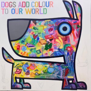{je_artwork_artwork_medium_id}  {je_artwork_artwork_category_id} titled Dogs add colour u/f