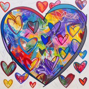 {je_artwork_artwork_medium_id}  {je_artwork_artwork_category_id} titled Hearts & Hearts u/f