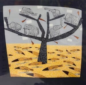 {je_artwork_artwork_medium_id}  {je_artwork_artwork_category_id} titled Birds of a feather
