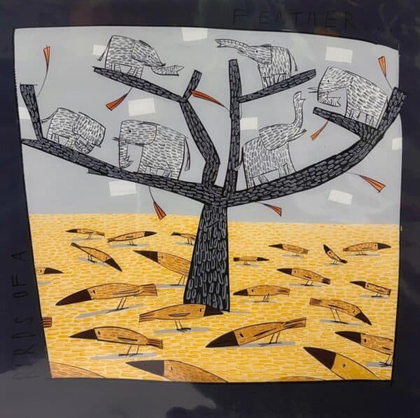{je_artwork_artwork_medium_id}  {je_artwork_artwork_category_id} titled Birds of a feather