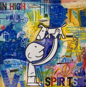{je_artwork_artwork_medium_id}  {je_artwork_artwork_category_id} titled In high spirits