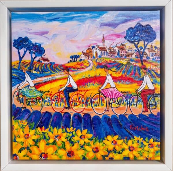 {je_artwork_artwork_medium_id}  {je_artwork_artwork_category_id} titled Cycling in the country