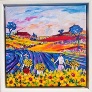 Portchie, canvas print, flower harvesters, Alice Art Gallery, South African art