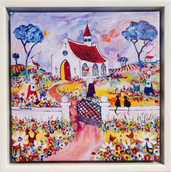 {je_artwork_artwork_medium_id}  {je_artwork_artwork_category_id} titled Watering the church garden