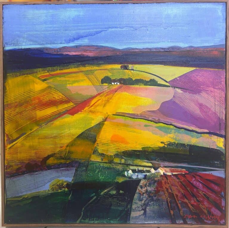 Oil on Stretched Canvas  Painting titled Fields in Overberg