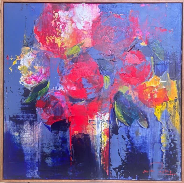 Oil on Stretched Canvas  Painting titled Flowers