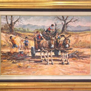 Andre de Beer, Donkey cart, South African Art, Alice Art Gallery