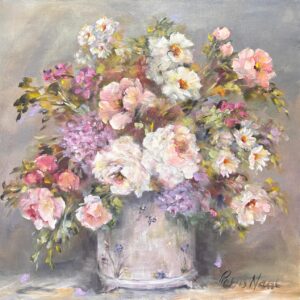 Petro Neal, South African artist, Alice Art Gallery, Soft white roses